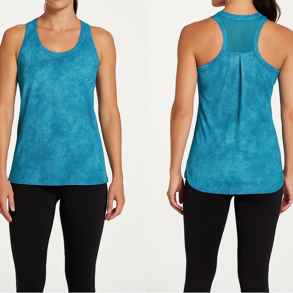 NWOT CALIA Blue Polka Dot Active Tank Size Small‎ Modal/Cotton Moisture Wicking